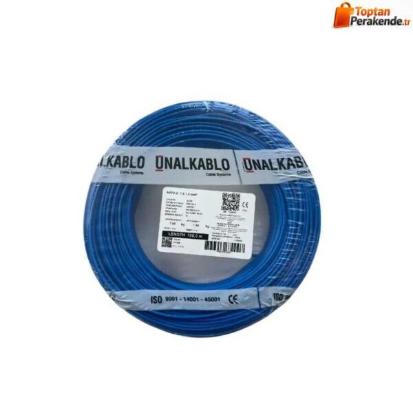 Ünal Nya Kablo 1,5 mm² Mavi ( H07V-U )